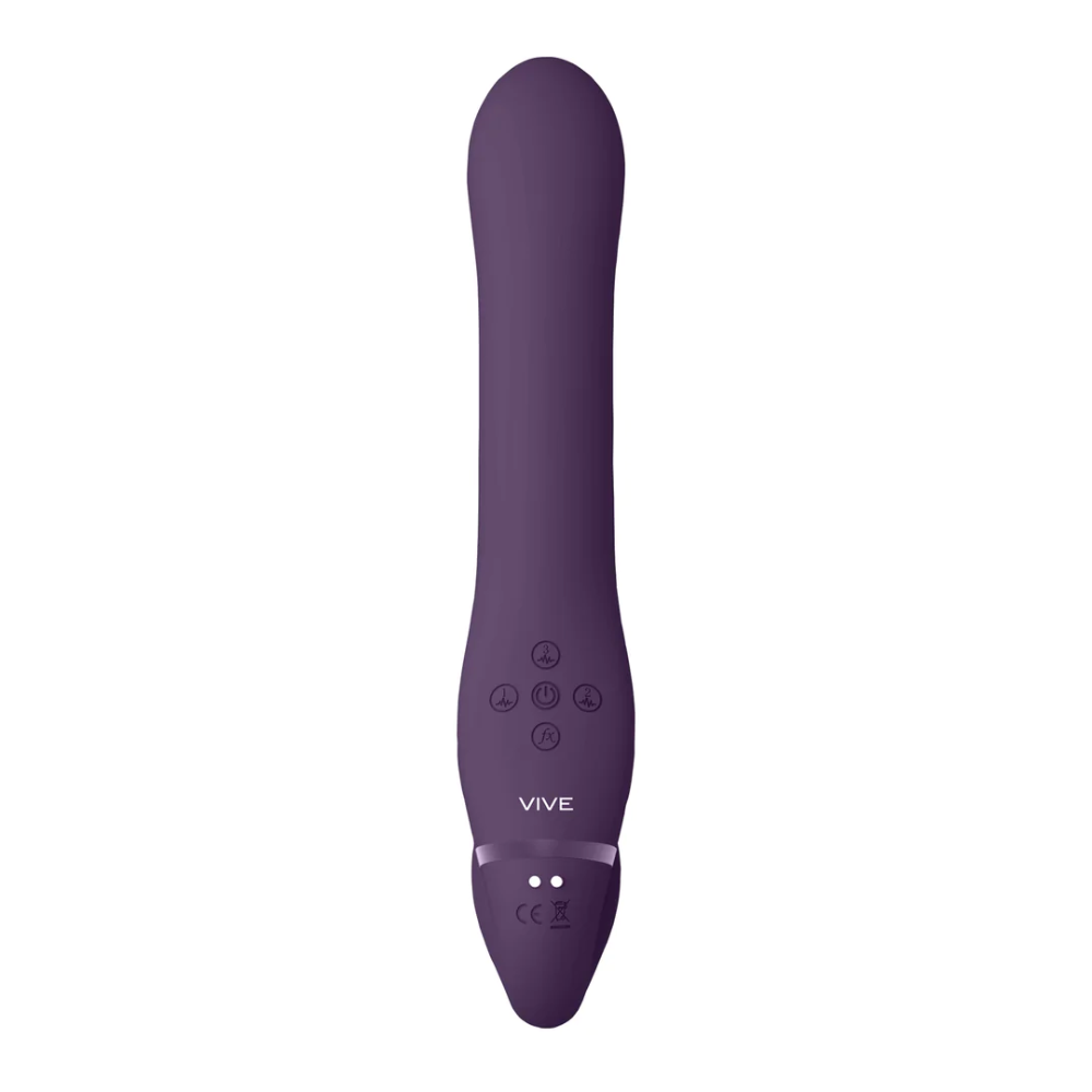 SHOTS - Ai Dual Vibrating & Air Wave Tickler Strapless Strap On - Purple