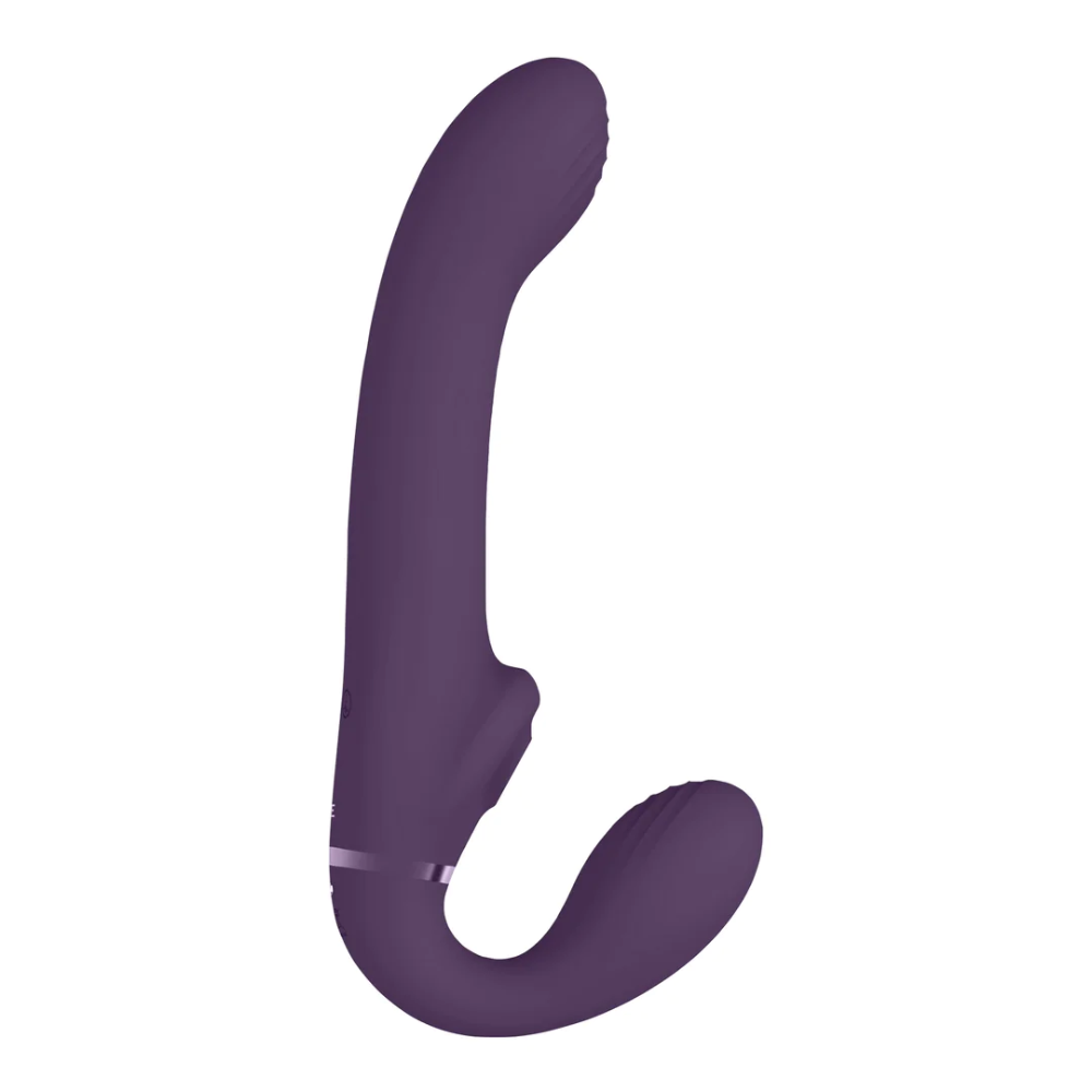 SHOTS - Ai Dual Vibrating & Air Wave Tickler Strapless Strap On - Purple
