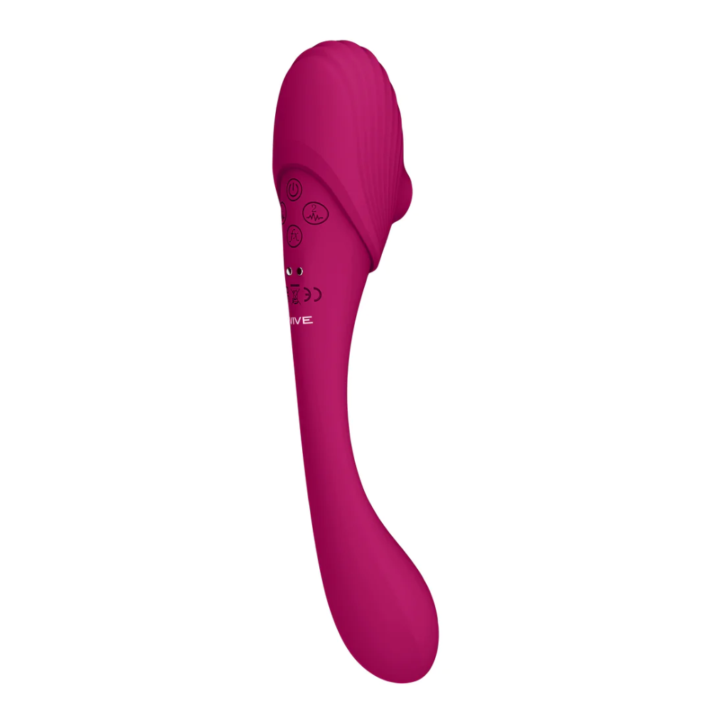 SHOTS - Mirai Double Ended Pulse Wave & Air Wave Bendable Vibrator - Pink
