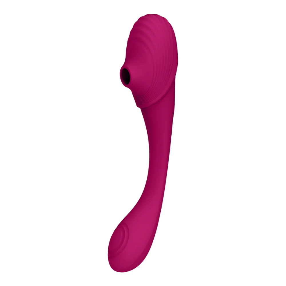 SHOTS - Mirai Double Ended Pulse Wave & Air Wave Bendable Vibrator - Pink
