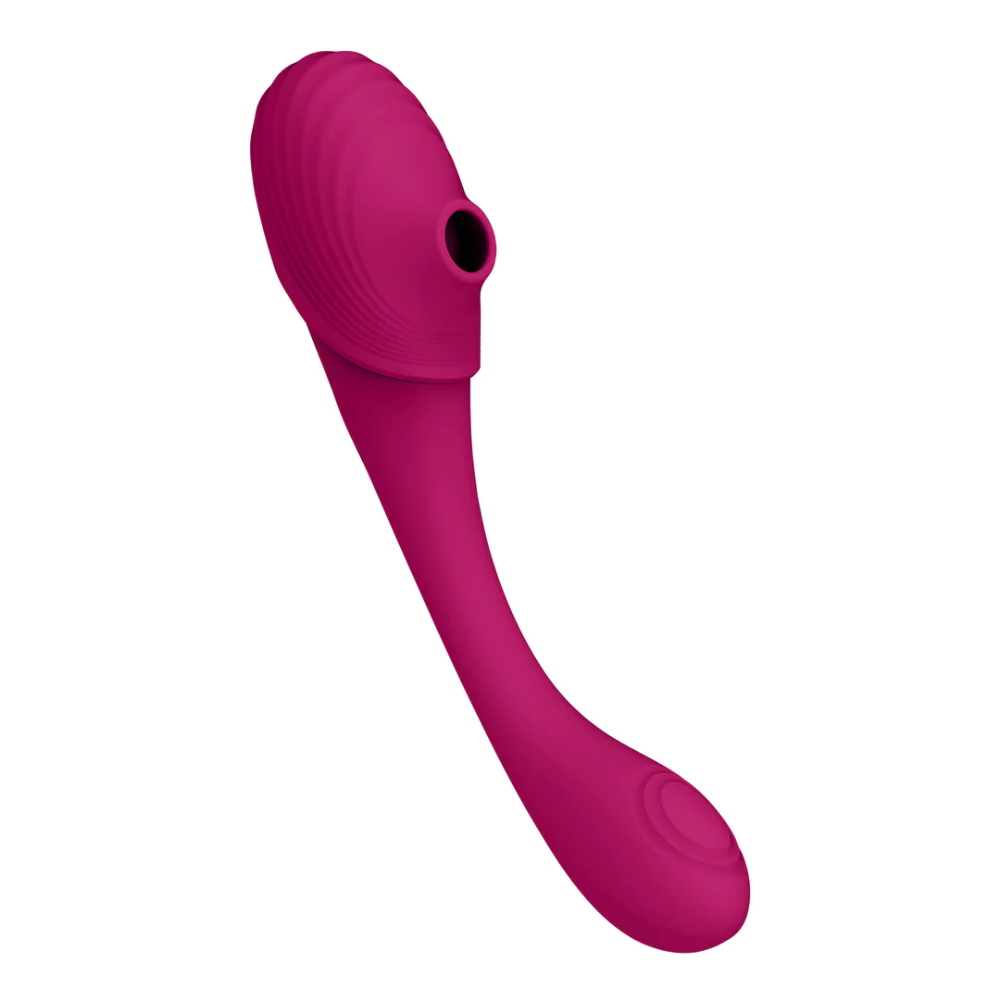 SHOTS - Mirai Double Ended Pulse Wave & Air Wave Bendable Vibrator - Pink