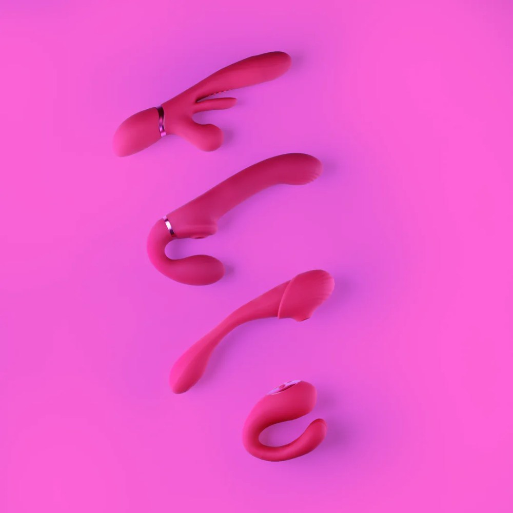 SHOTS - Mirai Double Ended Pulse Wave & Air Wave Bendable Vibrator - Pink