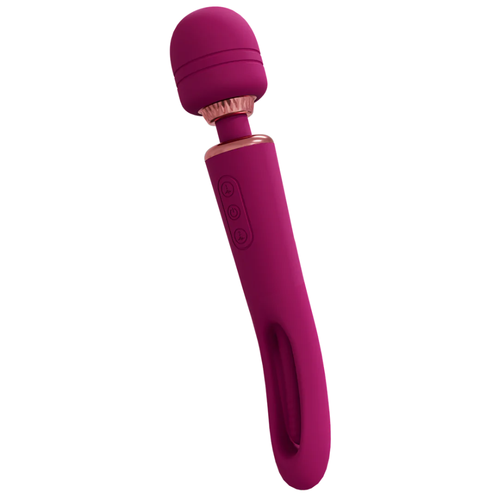 SHOTS - Kiku Double Ended Wand with Innovative G-Spot Flapping Stimulator - Pink