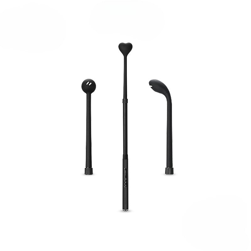 Three interchangeable wand heads – insertable tip, heart-shaped spanking tip, and round ball tip for KISSTOY® Find Her Wand.