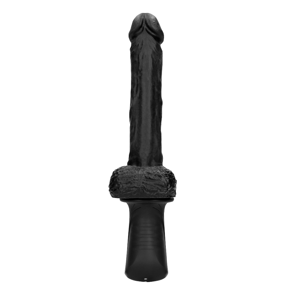 SHOTS Ouch! Hand Held Liquid Silicone Vibrating and Thrusting Sex Machine - Black