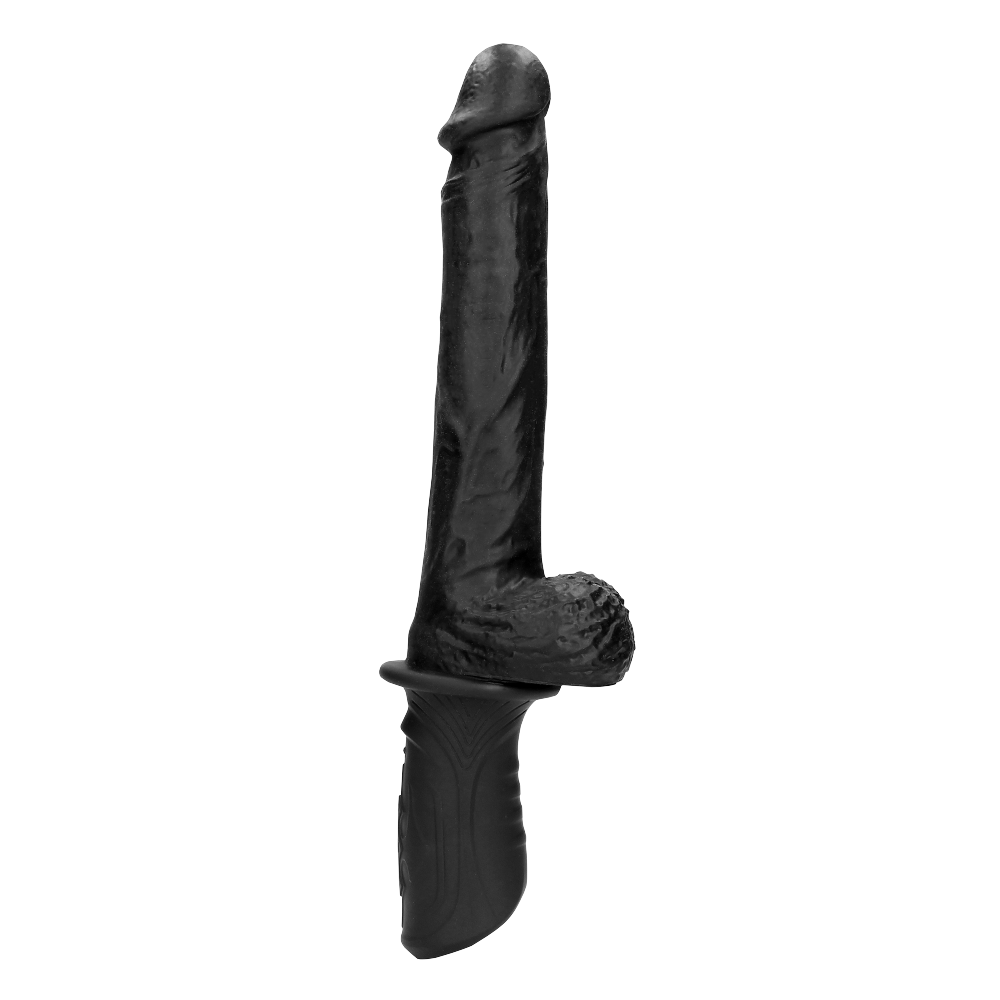 SHOTS Ouch! Hand Held Liquid Silicone Vibrating and Thrusting Sex Machine - Black