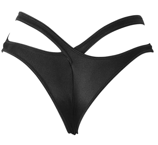 Panties - Black Open Waist Ladies Underwear