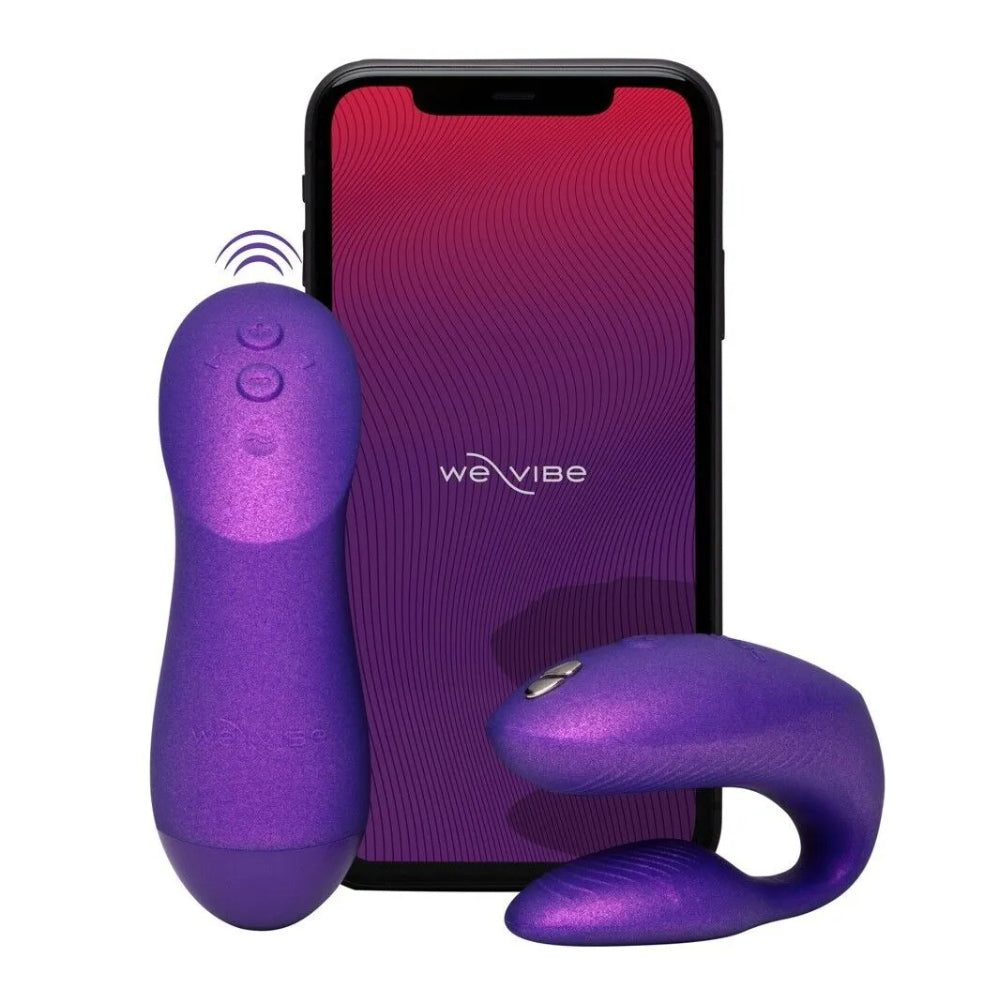 We-Vibe Chorus Pro shown with the We-Connect app open on a smartphone screen.