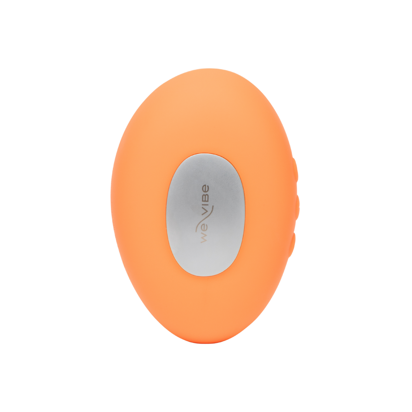 Front view of We-Vibe Temp in orange showing smooth oval design.