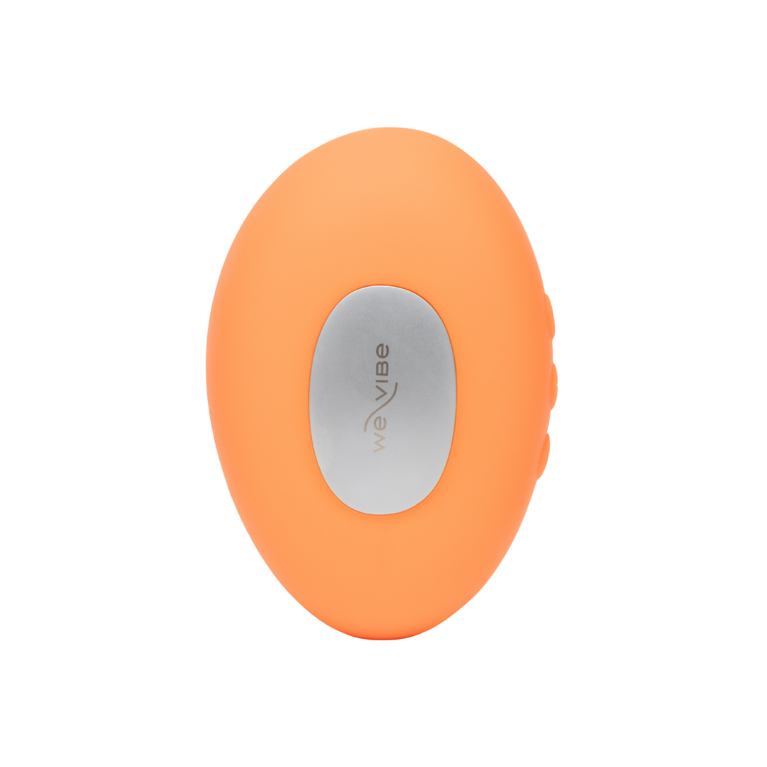 Front view of We-Vibe Temp in orange showing smooth oval design.