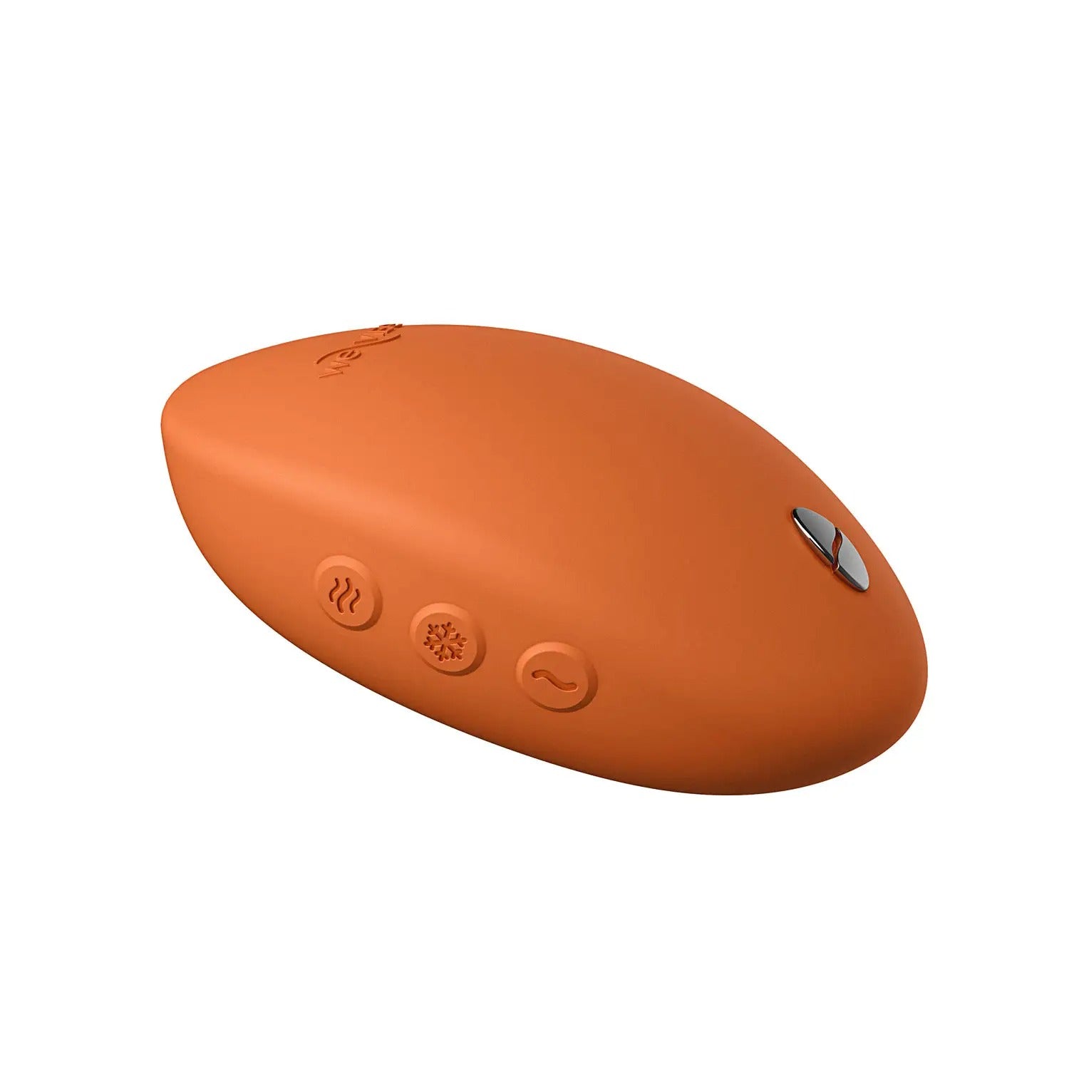 We-Vibe Temp orange vibrator side profile with three raised control buttons.