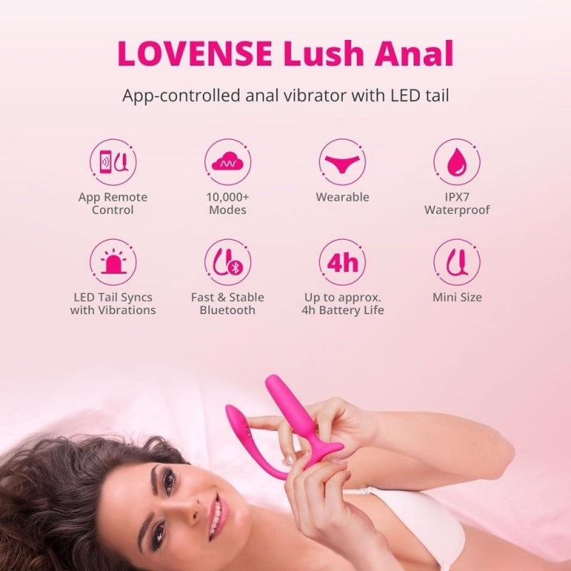 Lovense Lush Anal vibrator designed for comfortable hands-free anal stimulation