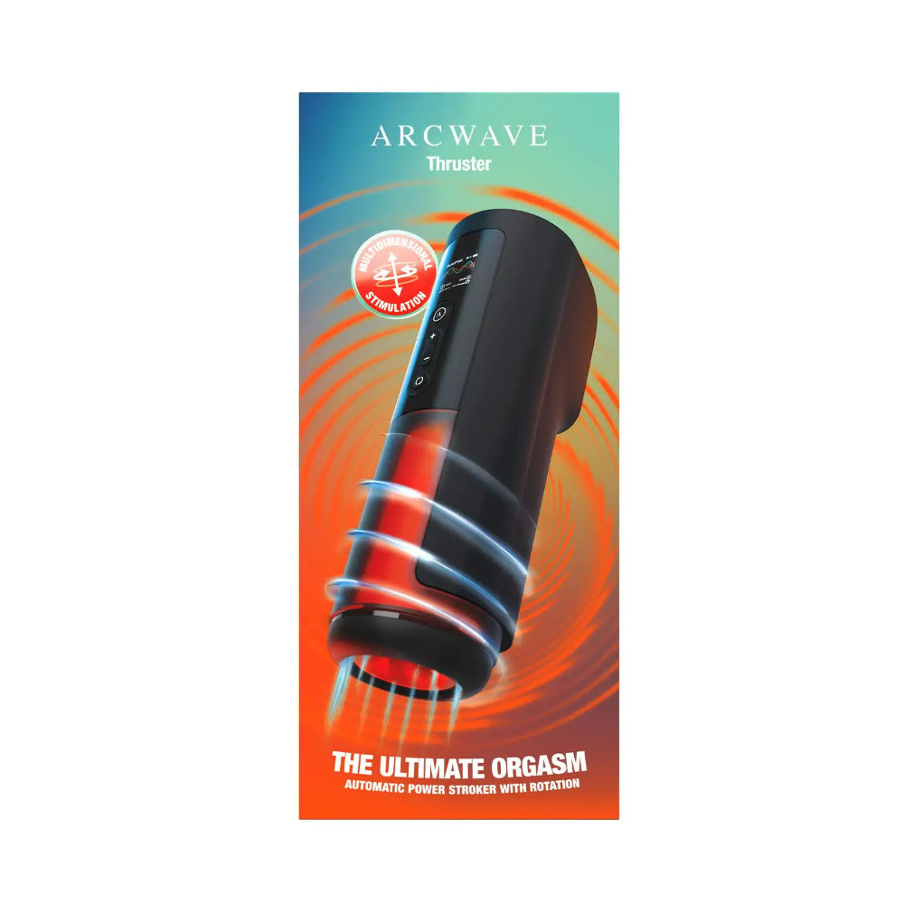 Compact Arcwave Thruster product box with vibrant premium branding design
