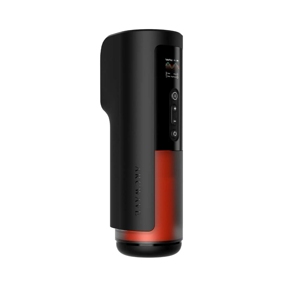 Front angle view of Arcwave Thruster male masturbator with control interface