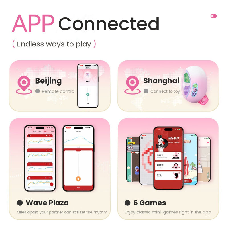 KISSTOY Kiss Sugar Air Plus app-controlled suction vibrator connected to a smartphone for remote control