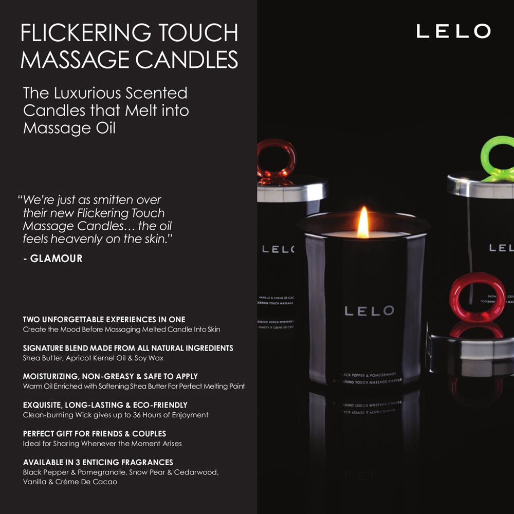 LELO - Flickering Touch Massage Candle - Black Pepper & Pomegranate - FRISKY BUSINESS SG