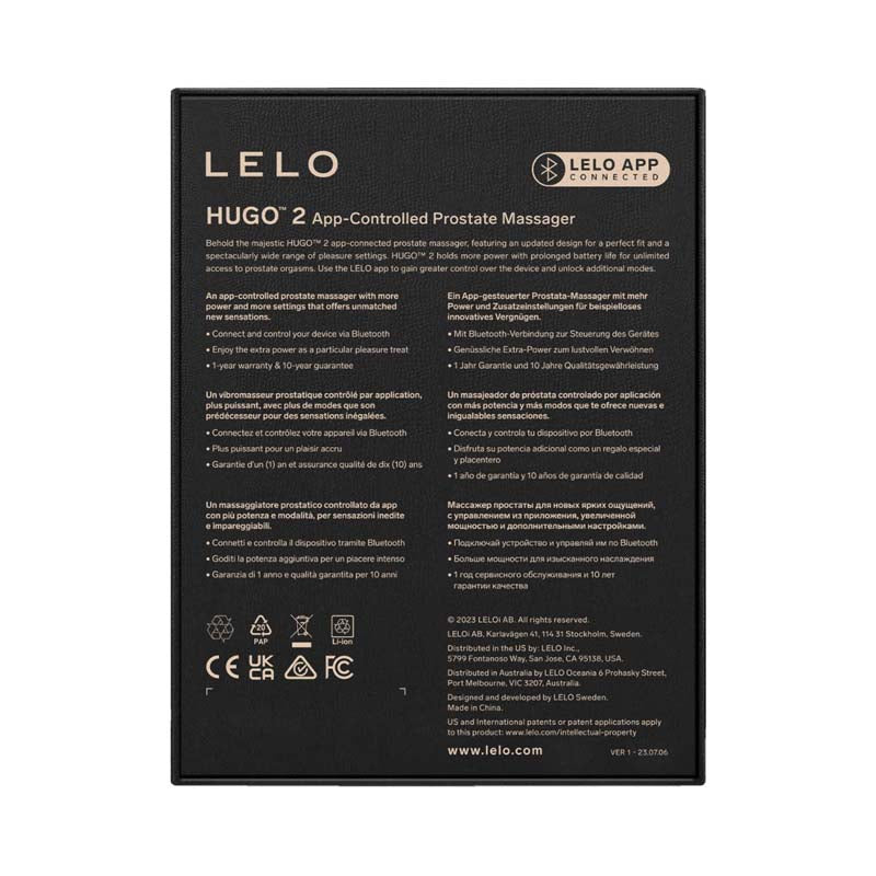 LELO - Hugo 2™ APP Prostate Massager - Black