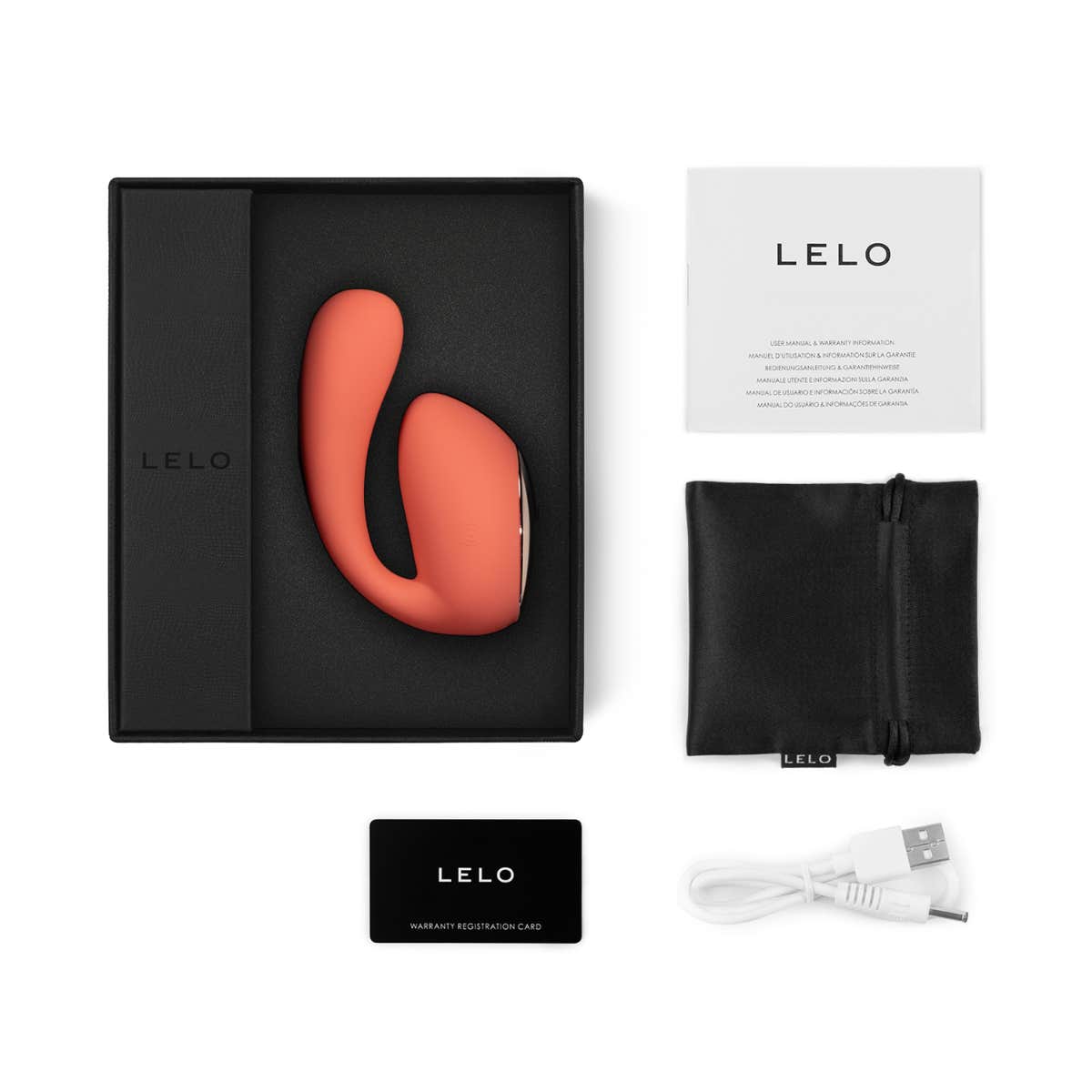 LELO - Ida™ Wave App Controlled Dual Stimulation Massager - Coral Red - FRISKY BUSINESS SG