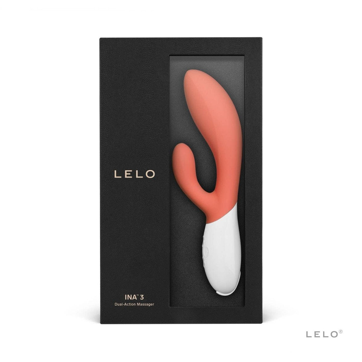 Lelo - Ina™ 3 - Rabbit Vibrator - Coral Red - FRISKY BUSINESS SG