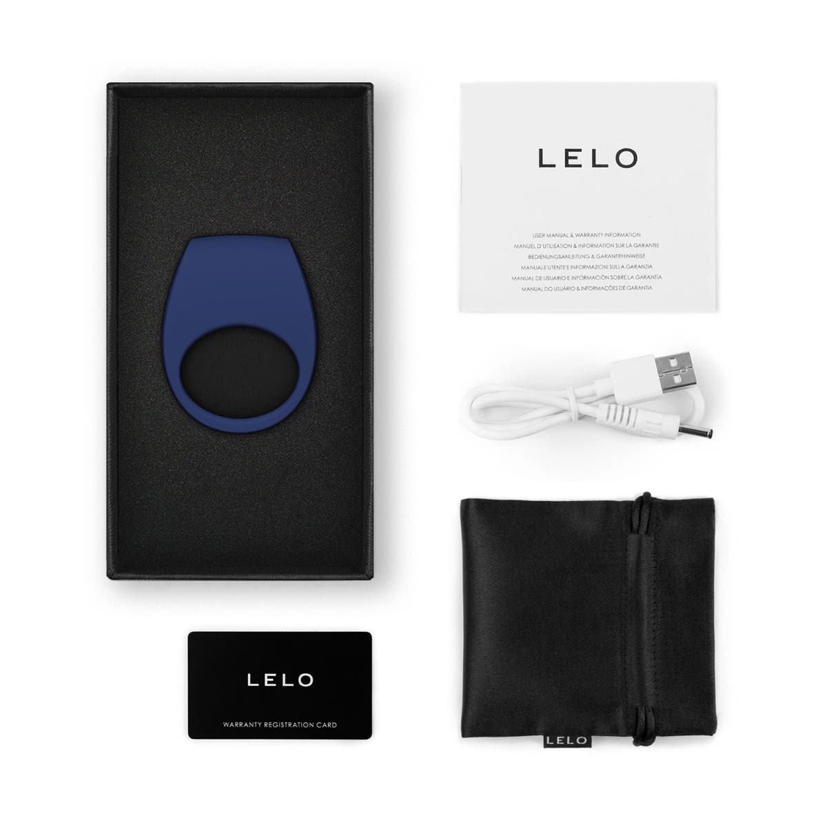 LELO - Tor 3 App-Controlled Vibrating Couple's Ring - Base Blue - FRISKY BUSINESS SG