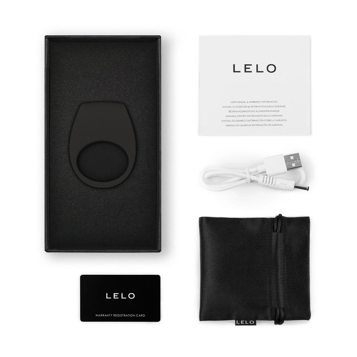 LELO - Tor 3 App-Controlled Vibrating Couple's Ring - Black - FRISKY BUSINESS SG