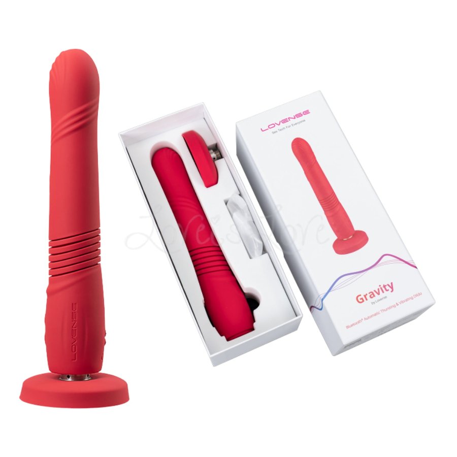 Lovense Gravity App-Controlled, Automatic Thrusting & Vibrating Suction Cup Dildo - FRISKY BUSINESS SG