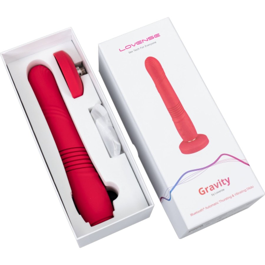 Lovense Gravity App-Controlled, Automatic Thrusting & Vibrating Suction Cup Dildo - FRISKY BUSINESS SG