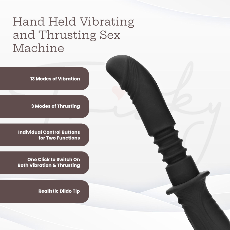 SHOTS Ouch! Hand Held Vibrating and Thrusting Sex Machine - Black