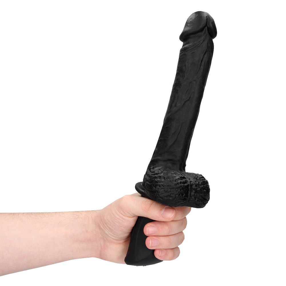 SHOTS Ouch! Hand Held Liquid Silicone Vibrating and Thrusting Sex Machine - Black