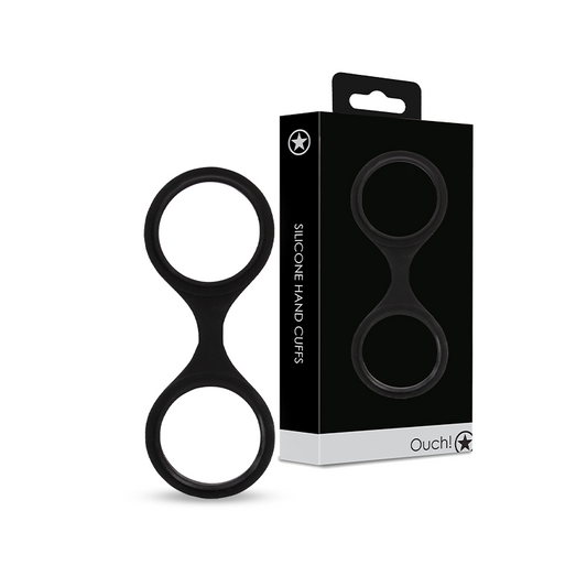 SHOTS Ouch! Silicone Hand Cuffs - Black