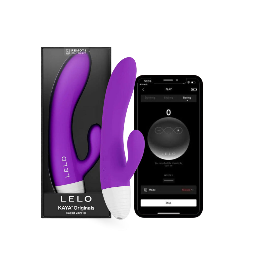 LELO purple dual stimulator vibrator with app control for G-spot and clitoral pleasure.