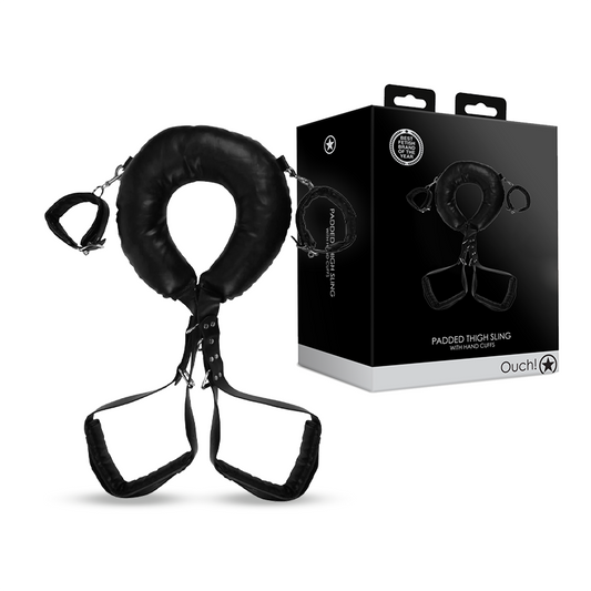 SHOTS Ouch! Padded Thigh Sling with Hand Cuffs