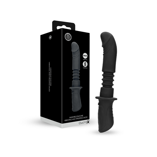SHOTS Ouch! Hand Held Vibrating and Thrusting Sex Machine - Black