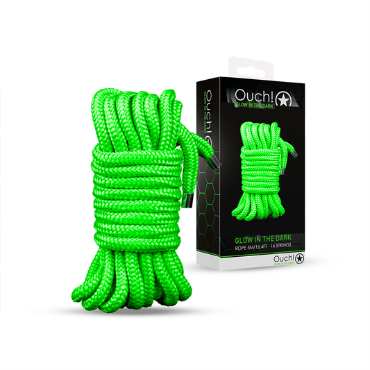 SHOTS Ouch! Rope Glow in the Dark - 16.4 ft / 5 m
