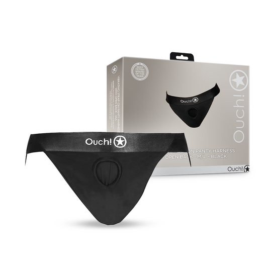SHOTS Ouch! Vibrating Strap-on Panty Harness with Open Back