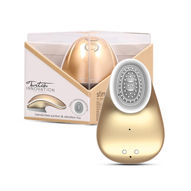SHOTS - Twitch Handsfree Suction and Vibration Toy - Gold