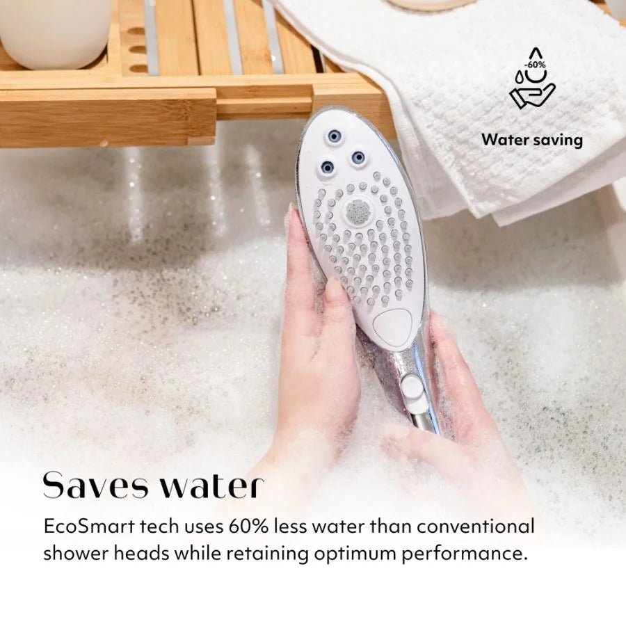 Womanizer - Wave 2-In-1 PleasureJet Showerhead/Clitoral Massager - Chrome - FRISKY BUSINESS SG