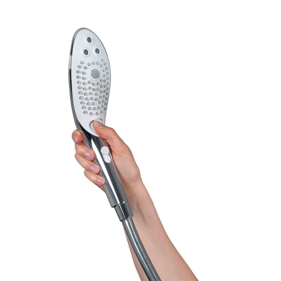 Womanizer - Wave 2-In-1 PleasureJet Showerhead/Clitoral Massager - Chrome - FRISKY BUSINESS SG