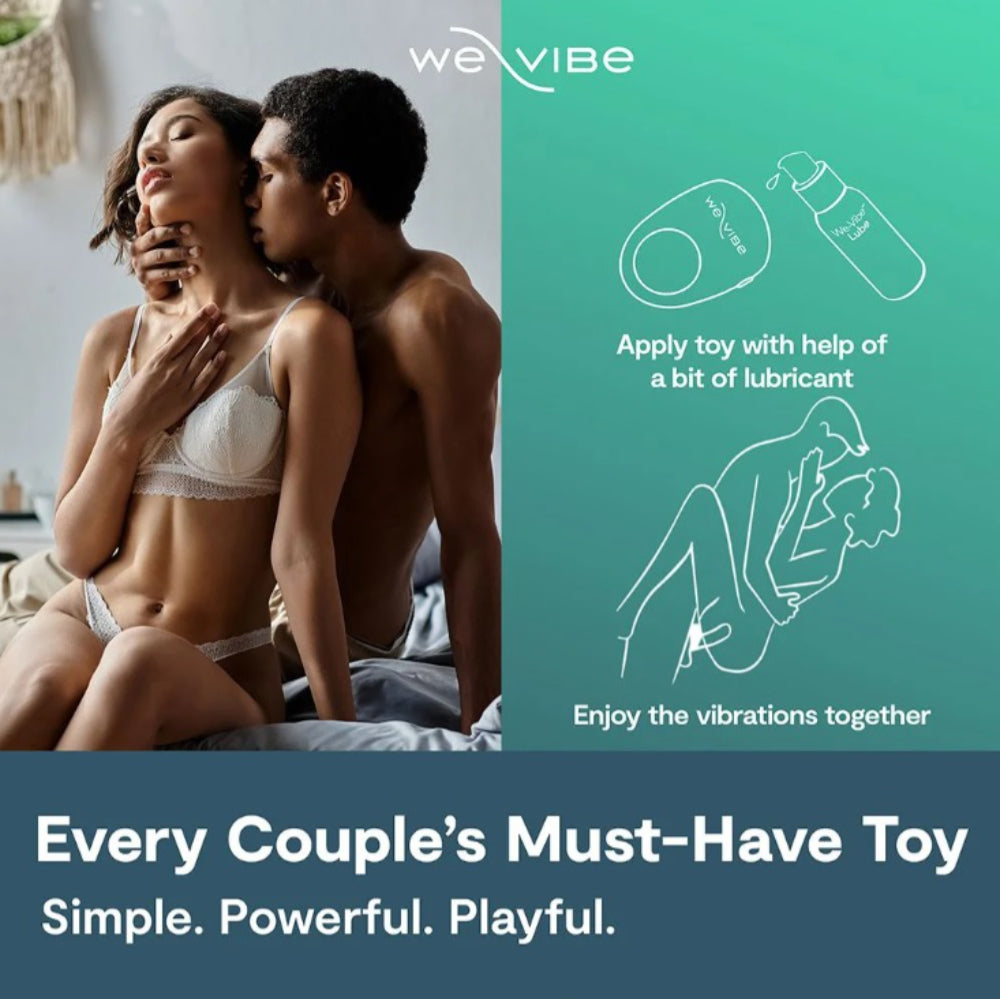 Couple relaxing together while using We-Vibe app controlled pleasure toy